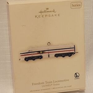 Hallmark Keepsake Freedom Train Locomotive Ornament - White, Red, Black